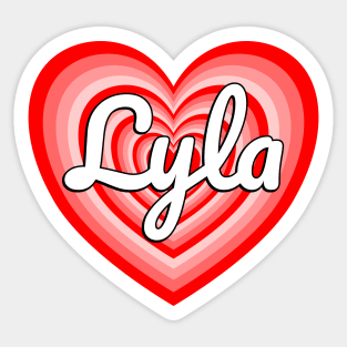 I Love Lyla Heart Lyla Name Funny Lyla Sticker